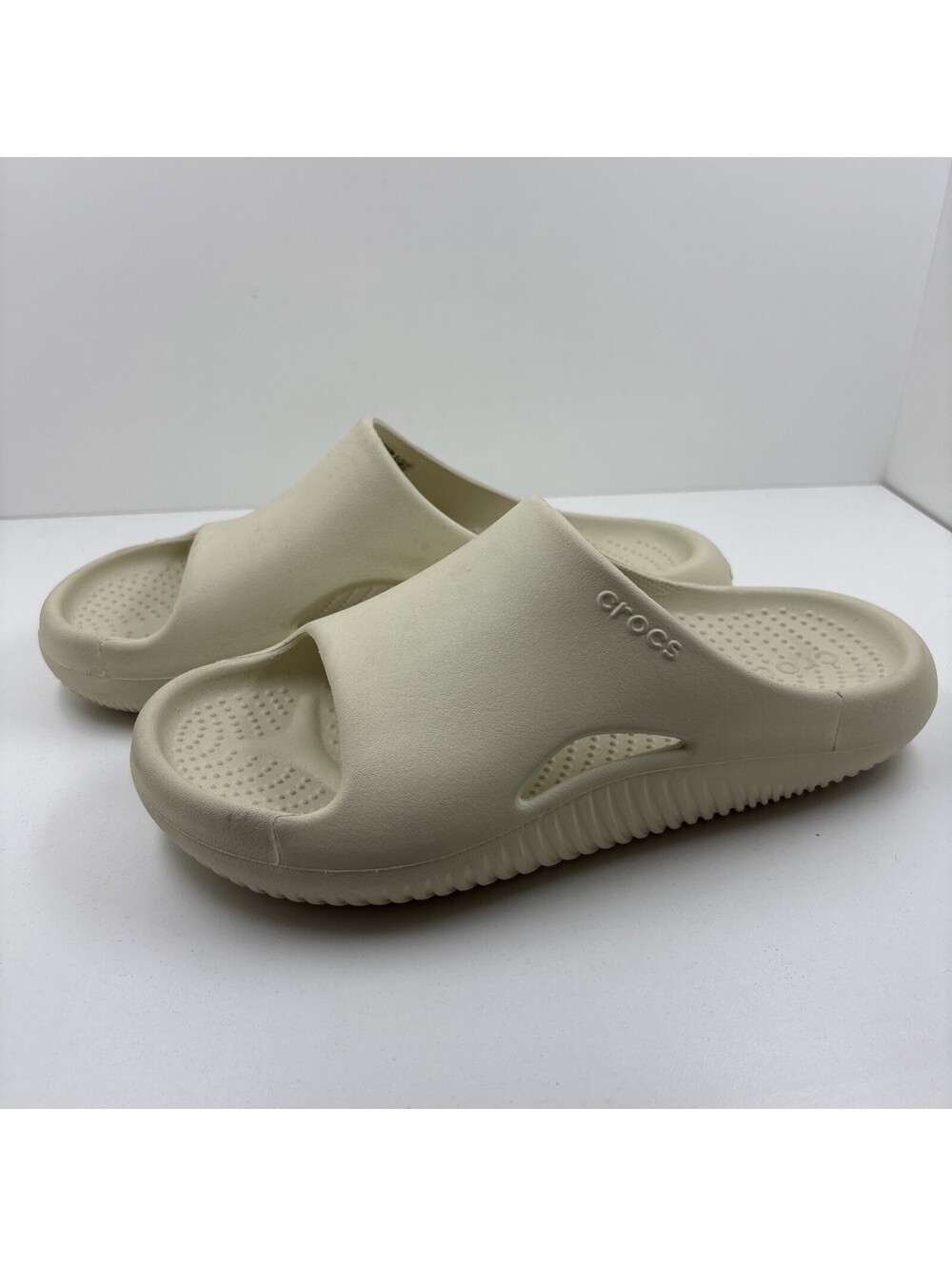 Crocs Mellow Recovery 208392 Men's US 7 Women’s 9 Bone Slip On Slides Very Good